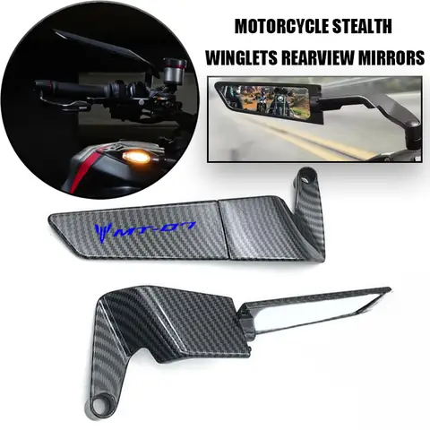 For Yamaha MT-07 MT07 MT 07 Motorcycle Accessory carbon fibre Mirror Stealth Winglets Rearview Mirrors
