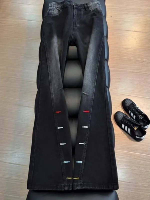 American High Street Sle Men's Jeans Slanted Button Embroidered Denim Pants Casual Loose Straight Cut Spring Faion
American High Street Sle Men's Jeans Slanted Button Embroidered Denim Pants Casual Loose Straight Cut Spring Faion