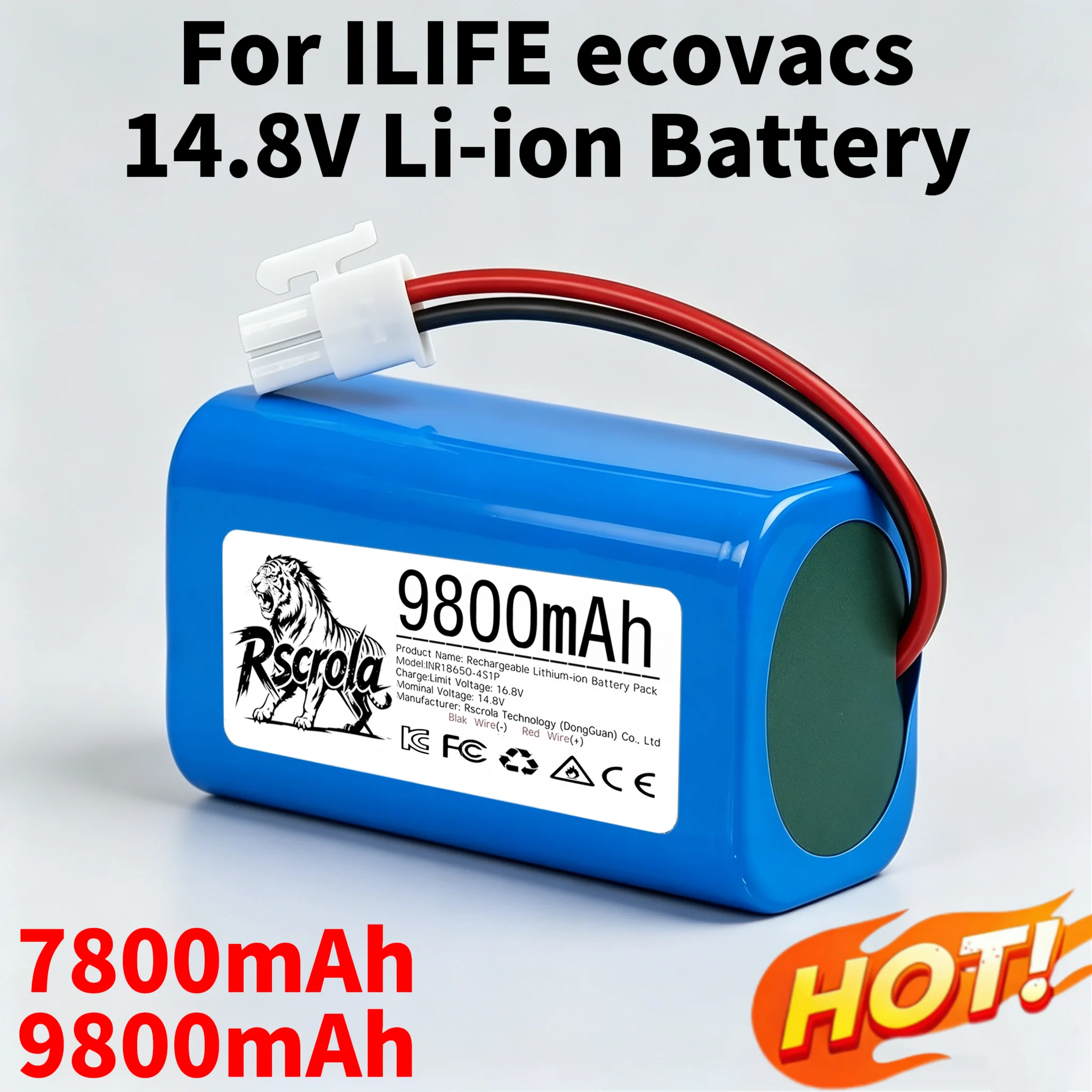 14.8V 7800/9800mAh Replacement Lithium Battery For ILIFE Ecovacs A4 A4s A6 A9 V7 V7s Pro Chuwi Robot Vacuum Cleaner Spare Parts
14.8V 7800/9800mAh Replacement Lithium Battery For ILIFE Ecovacs A4 A4s A6 A9 V7 V7s Pro Chuwi Robot Vacuum Cleaner Spare Parts