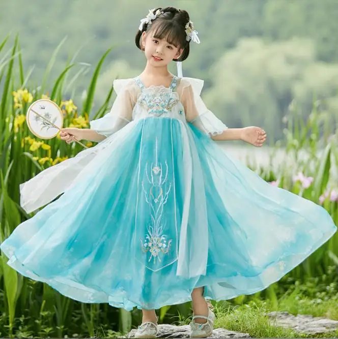 Summer New Chinese Embroider Flower Hanfu Girls Ancient Fairy Carnival Costume Children Birthday Gift Kids Cosplay Daily Dress
Summer New Chinese Embroider Flower Hanfu Girls Ancient Fairy Carnival Costume Children Birthday Gift Kids Cosplay Daily Dress