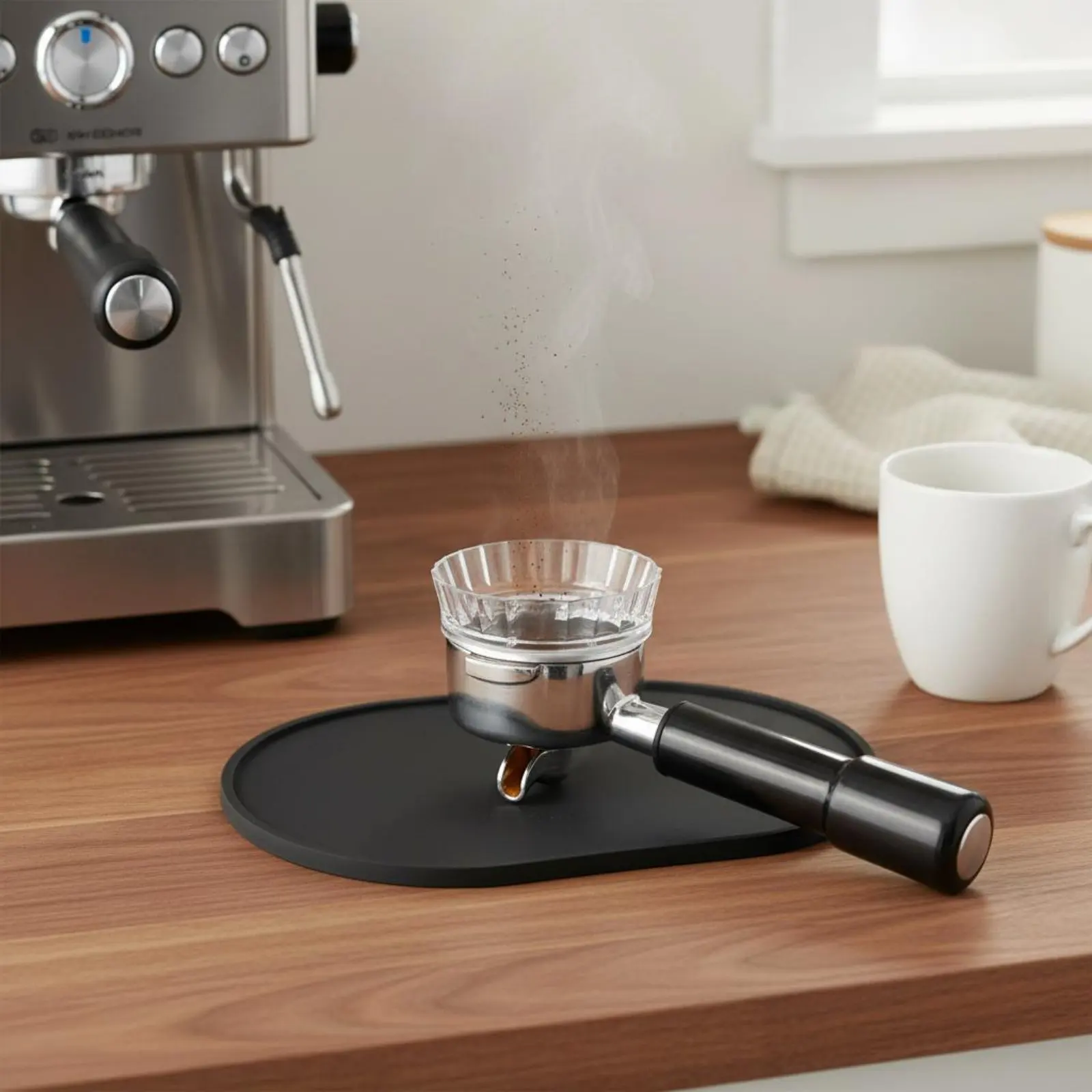 Adhesive Portafilter Spout Clean-Brew Coffee Dosing Spout Espresso Dosing Circle Even Distribution Coffee Specialist Tool
Adhesive Portafilter Spout Clean-Brew Coffee Dosing Spout Espresso Dosing Circle Even Distribution Coffee Specialist Tool