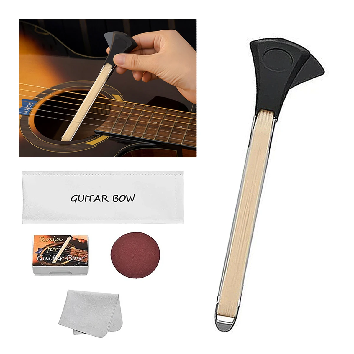 Solo 2-in-1 Guitar Bow – Dual-Sided Nylon Hair, Aluminum Alloy Body, Built-in Pick, for Acoustic Guitar, Create Violin/Cello Ton
Solo 2-in-1 Guitar Bow – Dual-Sided Nylon Hair, Aluminum Alloy Body, Built-in Pick, for Acoustic Guitar, Create Violin/Cello Ton