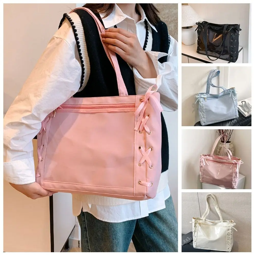 Creative Single Badge Itabag Simple Itabag Cross Ribbon Badge Display Transparent Pocket PU Lace-up Shoulder Bag Men
Creative Single Badge Itabag Simple Itabag Cross Ribbon Badge Display Transparent Pocket PU Lace-up Shoulder Bag Men