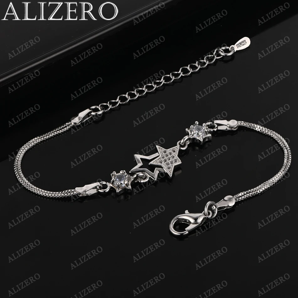ALIZERO 925 Sterling Silver Bracelet Crystal Star Bracelets for Women Fashion Wedding Party Fine Jewelry
ALIZERO 925 Sterling Silver Bracelet Crystal Star Bracelets for Women Fashion Wedding Party Fine Jewelry