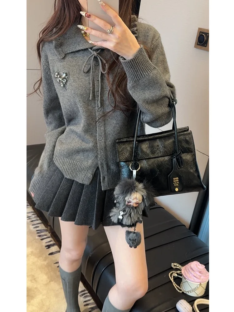 Mimius 2026 Spring Women's Wool Blend Knit Cardigan with Rhinestone Long Sve Turn-down Collar Button-front ey Love Heart...
Mimius 2026 Spring Women's Wool Blend Knit Cardigan with Rhinestone Long Sve Turn-down Collar Button-front ey Love Heart...