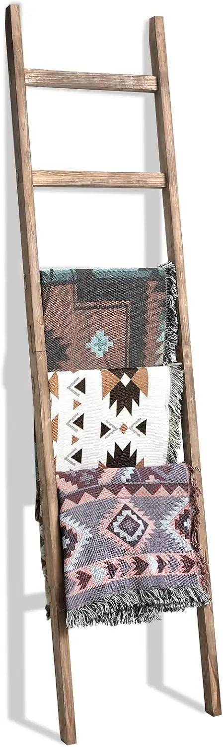 Extra Wide Wooden Blanket Ladder for Living Room and Bathroom, Rustic Farmhouse Decorative Towel Rack in Burnt Brown
Extra Wide Wooden Blanket Ladder for Living Room and Bathroom, Rustic Farmhouse Decorative Towel Rack in Burnt Brown