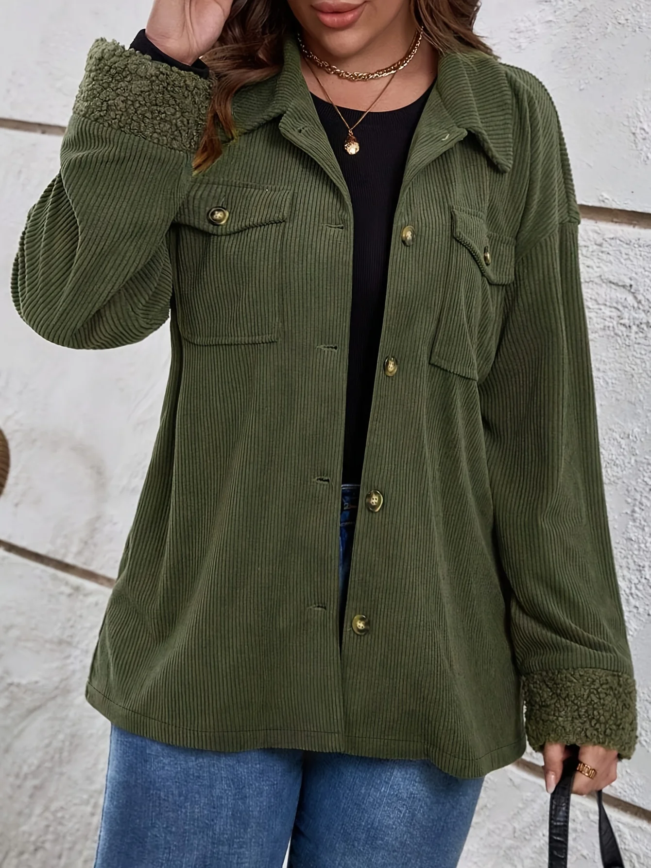 Women's Casual Corduroy Shacket, Loose Fit Button-Down Jacket for Fall and Everyday Wear
Women's Casual Corduroy Shacket, Loose Fit Button-Down Jacket for Fall and Everyday Wear
