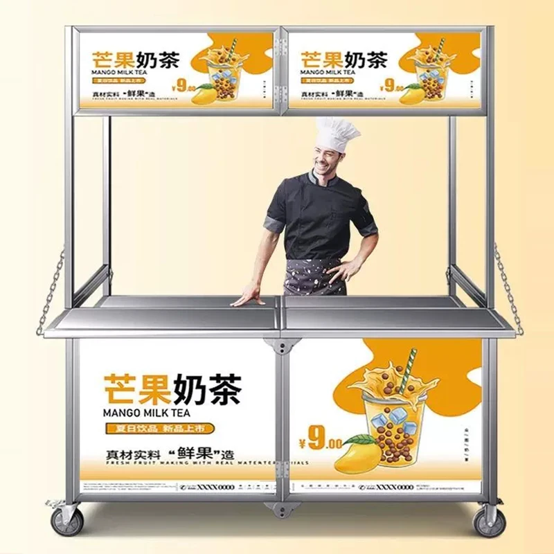 Commercial Stainless Steel Folding Food Cart, Mobile Outdoor Stall, Night Market Cart, Multifunctional Food Truck(Customized)
Commercial Stainless Steel Folding Food Cart, Mobile Outdoor Stall, Night Market Cart, Multifunctional Food Truck(Customized)