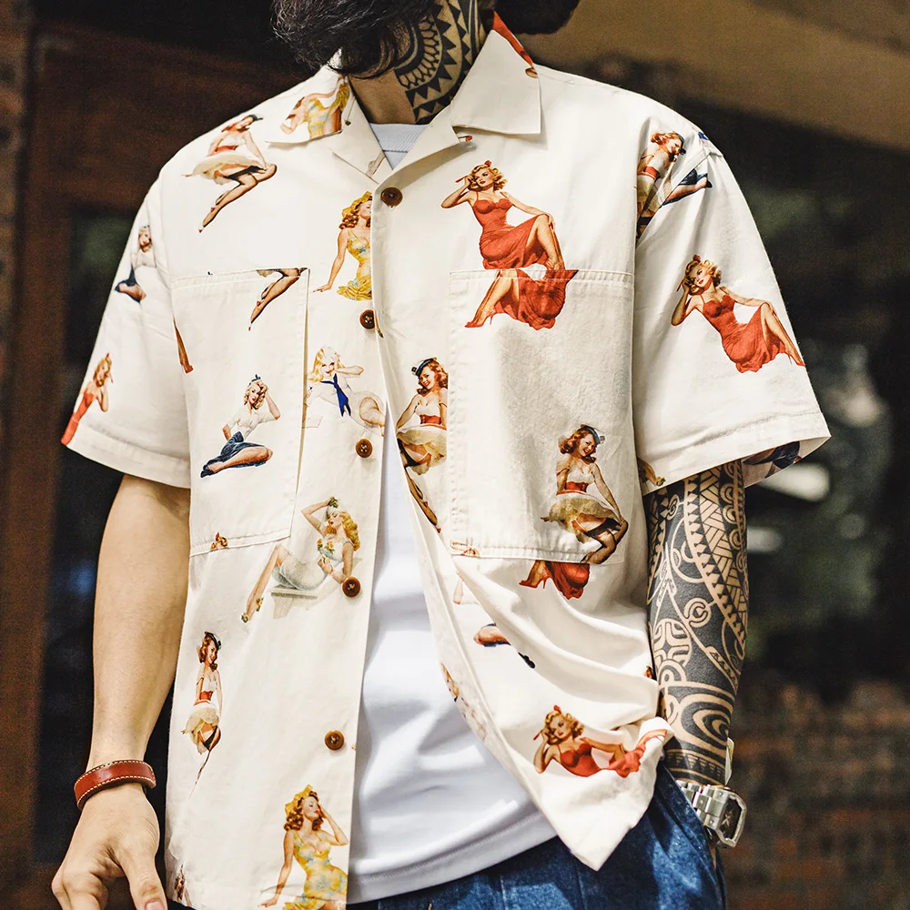 Maden Vintage Printed Cuban Collar Shirt Hawaiian Short Sleeve Beach Shirt Men's Summer Versatile Single-Breasted Loose Fit Tops
Maden Vintage Printed Cuban Collar Shirt Hawaiian Short Sleeve Beach Shirt Men's Summer Versatile Single-Breasted Loose Fit Tops