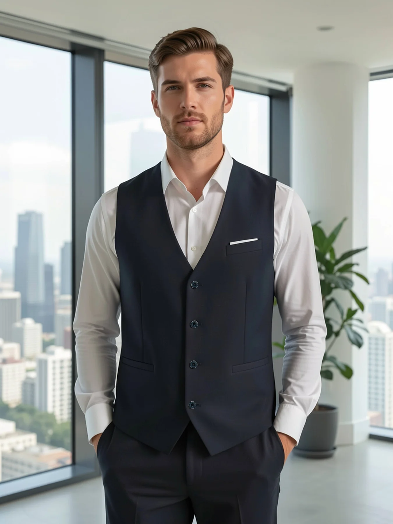 Men's Classic Solid Color Vest Single Breasted Slim Fit Elegant Office Party Wedding
Men's Classic Solid Color Vest Single Breasted Slim Fit Elegant Office Party Wedding
