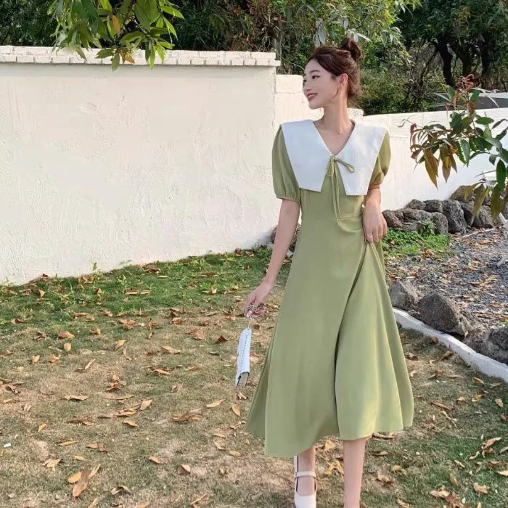 Элегантные платья с кукольным воротником, женские облегающие платья с высокой талией, милое платье с бантом, милый сарафан трапециевидной формы с пышными рукавами для девочек
Элегантные платья с кукольным воротником, женские облегающие платья с высокой талией, милое платье с бантом, милый сарафан трапециевидной формы с пышными рукавами для девочек