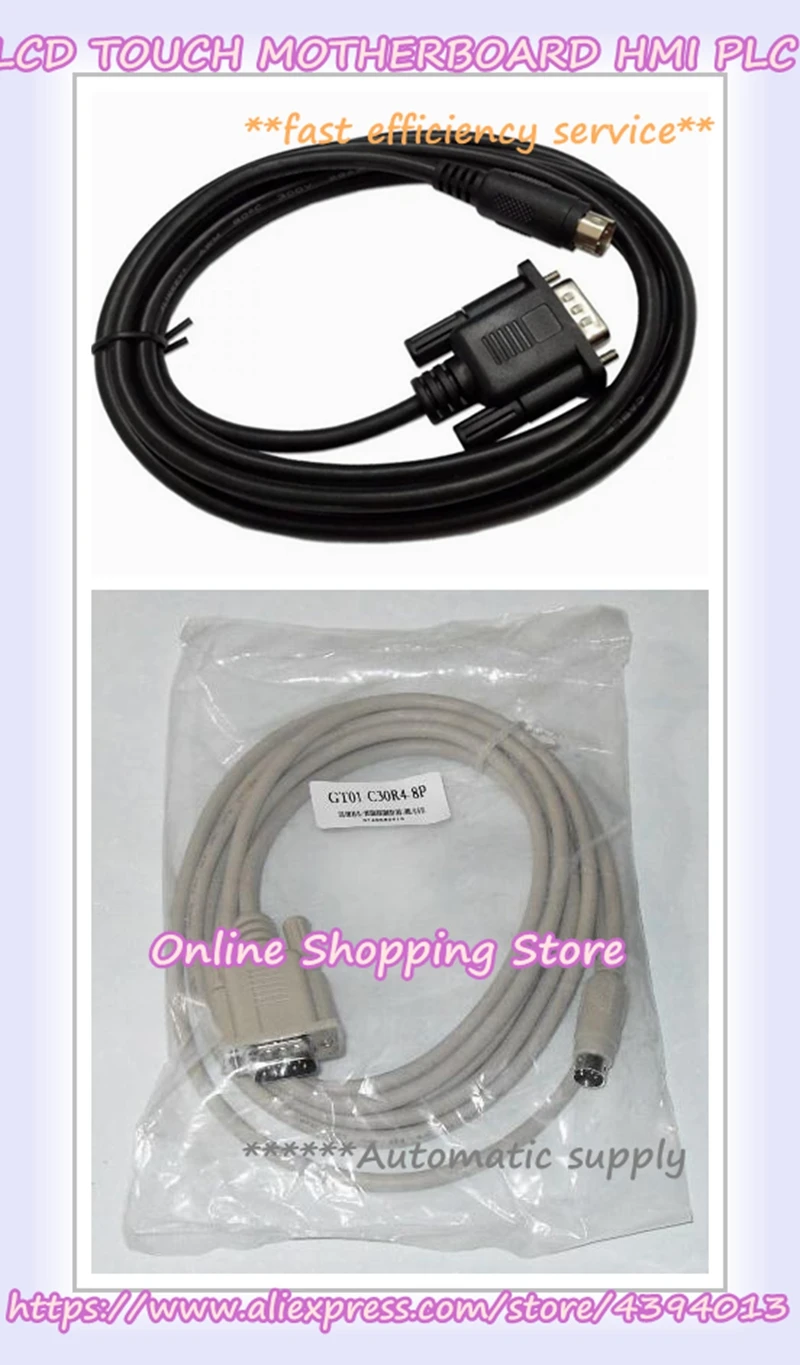 GT01 C30R4-8P GT01-C30R4-8P Program Cable Between GT11 GT15 GS2110 HMI To FX Series FX1S FX1N FX2N PLC C50R4 C100R4
GT01 C30R4-8P GT01-C30R4-8P Program Cable Between GT11 GT15 GS2110 HMI To FX Series FX1S FX1N FX2N PLC C50R4 C100R4