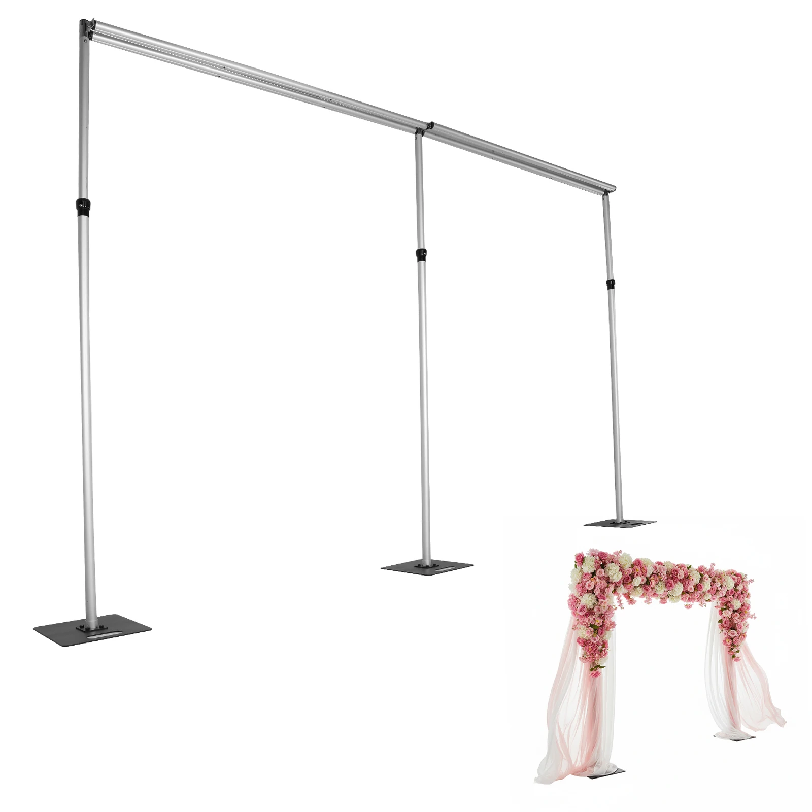 Photography Background Support Poles 118x236inch Double Crossbar with Metal Base Height Adjustable for Parties Birthday Wedding
Photography Background Support Poles 118x236inch Double Crossbar with Metal Base Height Adjustable for Parties Birthday Wedding