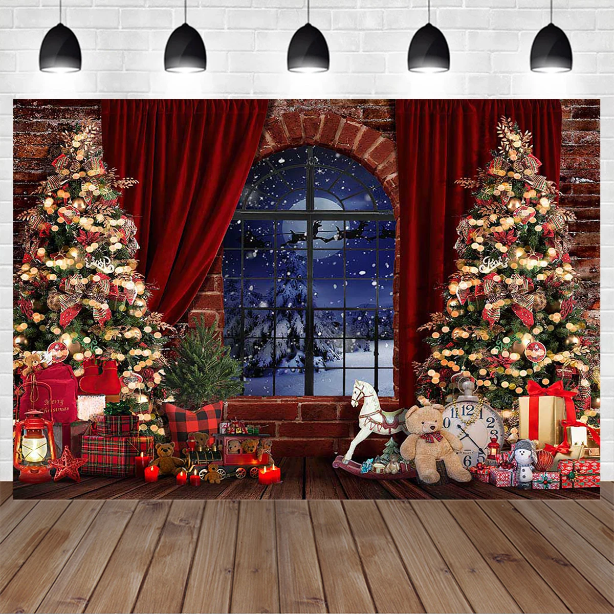 Mocsicka Winter Christmas Red Curtains Home Photography Backdrop Window Xmas Tree Toy Gift Baby Portrait Decor Background Photo
Mocsicka Winter Christmas Red Curtains Home Photography Backdrop Window Xmas Tree Toy Gift Baby Portrait Decor Background Photo