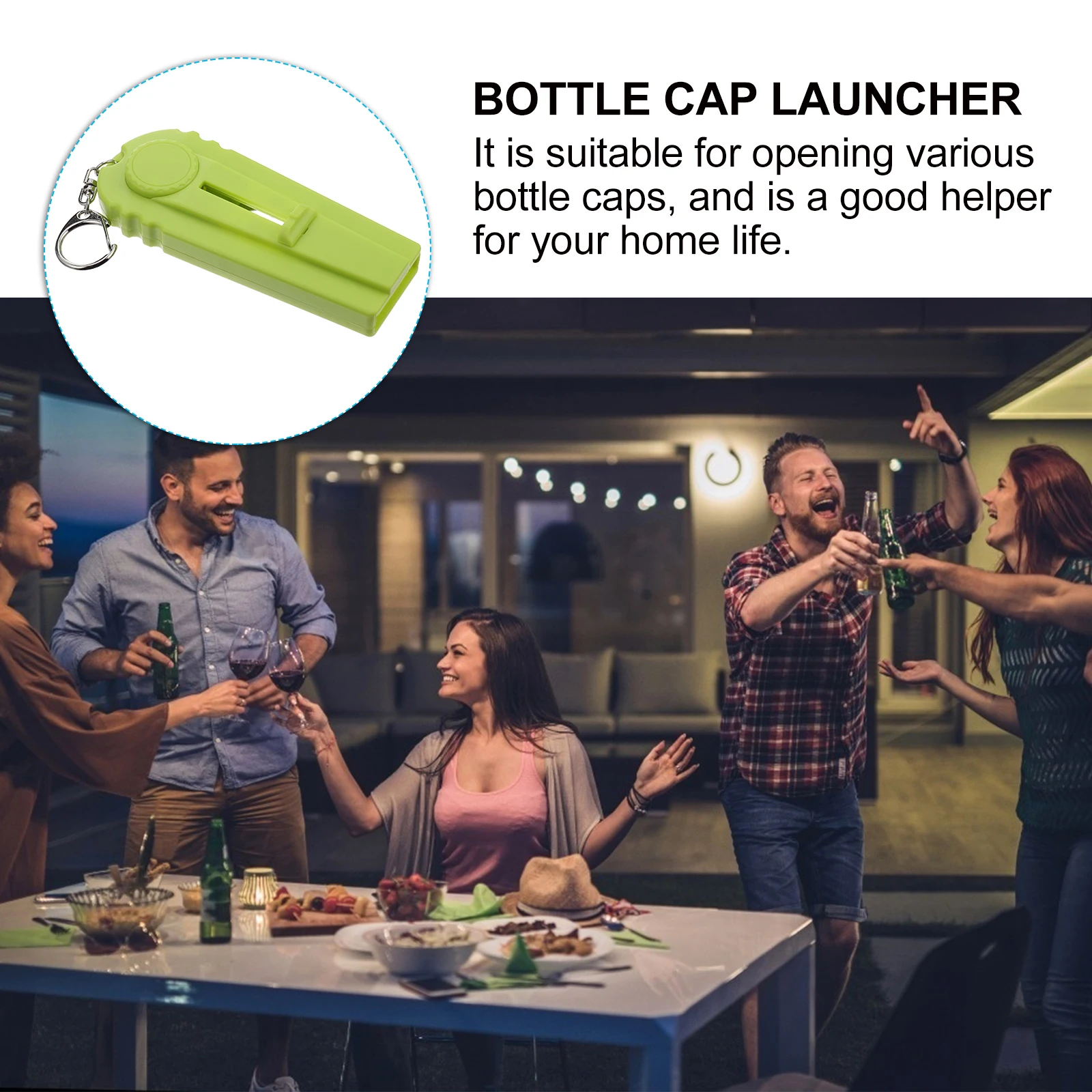 Bottle Launcher Plastic Iron Sturdy Beer Bottle Opener Keyring Practical Home Bar Tool Zappa Plastic Can Opener 
Bottle Launcher Plastic Iron Sturdy Beer Bottle Opener Keyring Practical Home Bar Tool Zappa Plastic Can Opener