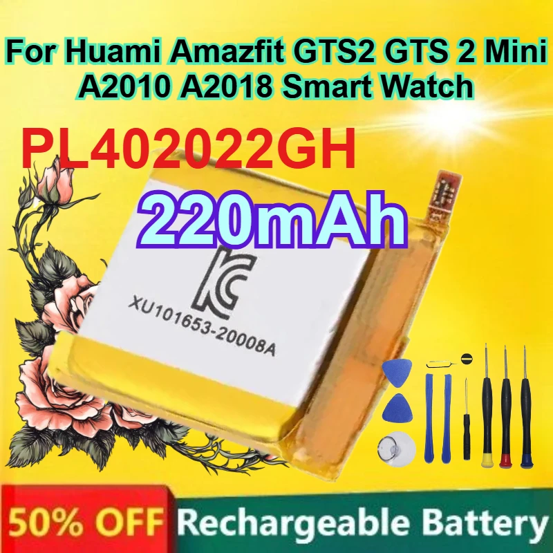 For Huami Amazfit GTS2 GTS 2 Mini A2010 A2018 Smart Watch High-Quality Bateria PL402022GH 220mAh Rechargeable Battery +Tools
For Huami Amazfit GTS2 GTS 2 Mini A2010 A2018 Smart Watch High-Quality Bateria PL402022GH 220mAh Rechargeable Battery +Tools