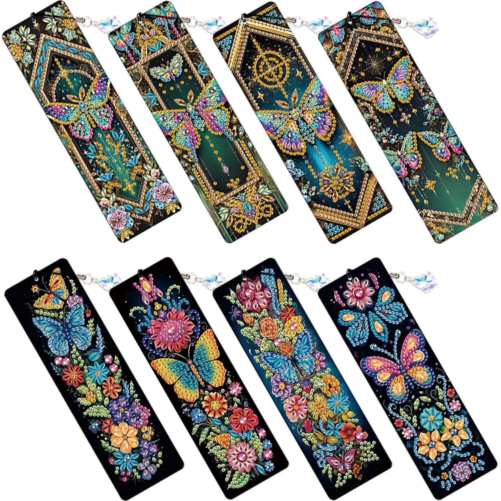 8Pcs DIY Butterfly Diamond Painting Art Bookmarks with Crystal Pendants for Gift
8Pcs DIY Butterfly Diamond Painting Art Bookmarks with Crystal Pendants for Gift