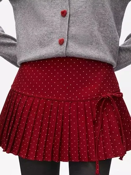 Red Polka Dot A-Line Skirt Women's Autumn Winter New Style Bow Knot Half-length Skirts College Style Korean Fashion
Red Polka Dot A-Line Skirt Women's Autumn Winter New Style Bow Knot Half-length Skirts College Style Korean Fashion