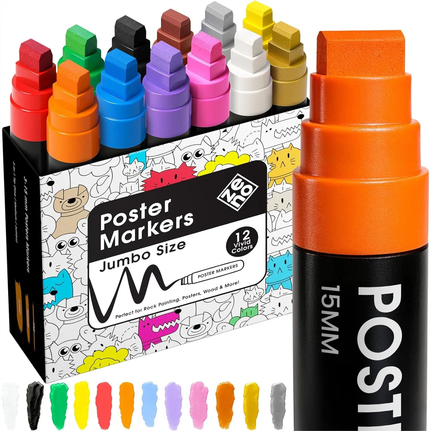 Jumbo Acrylic Paint Markers 12 Colors 3-in-1 15mm Chisel Tip For Rocks Wood Glass Fabric DIY Crafts Thick Paint Markers For Artists And Kids
Jumbo Acrylic Paint Markers 12 Colors 3-in-1 15mm Chisel Tip For Rocks Wood Glass Fabric DIY Crafts Thick Paint Markers For Artists And Kids