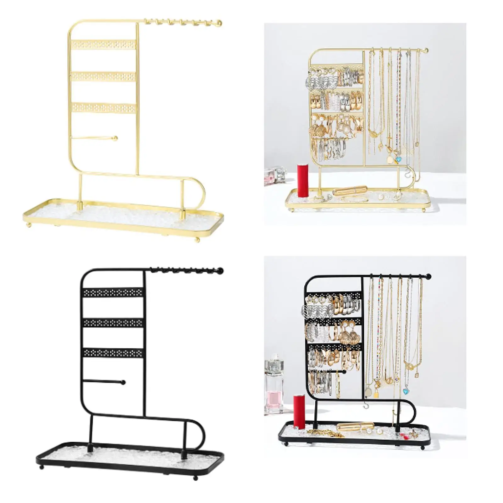 Iron Art Jewelry Stand Jewellery Show Shelf Decorative with Hooks Ear Ring Organiser Necklaces Storage Rack for Holiday Gifts
Iron Art Jewelry Stand Jewellery Show Shelf Decorative with Hooks Ear Ring Organiser Necklaces Storage Rack for Holiday Gifts