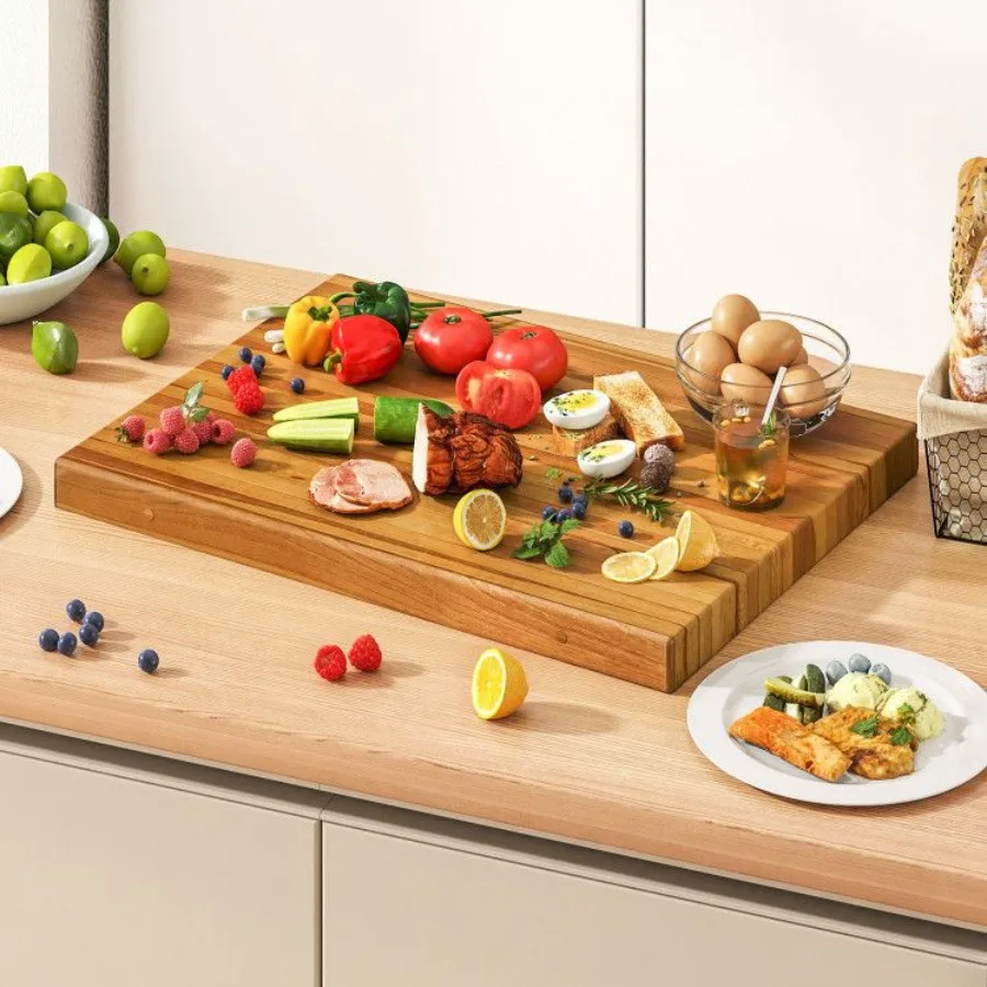 Teak Wood Cutting Board Extra Large 24 Inch Reversible Cutting Board with Handle
Teak Wood Cutting Board Extra Large 24 Inch Reversible Cutting Board with Handle