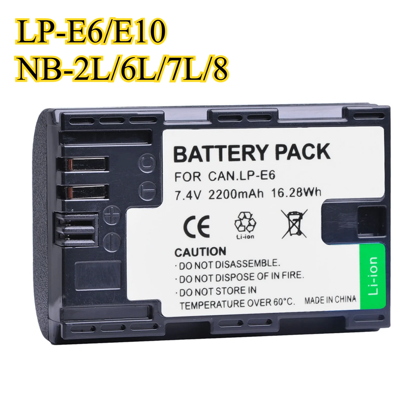 10pcs LP-E6/E10/NB-2L/6L/7L/8L/10L 2200mAh Battery for Canon LP-E6/E10/NB-2L/6L/7L/8L/10L 35% Extra Power USB-C PD
10pcs LP-E6/E10/NB-2L/6L/7L/8L/10L 2200mAh Battery for Canon LP-E6/E10/NB-2L/6L/7L/8L/10L 35% Extra Power USB-C PD