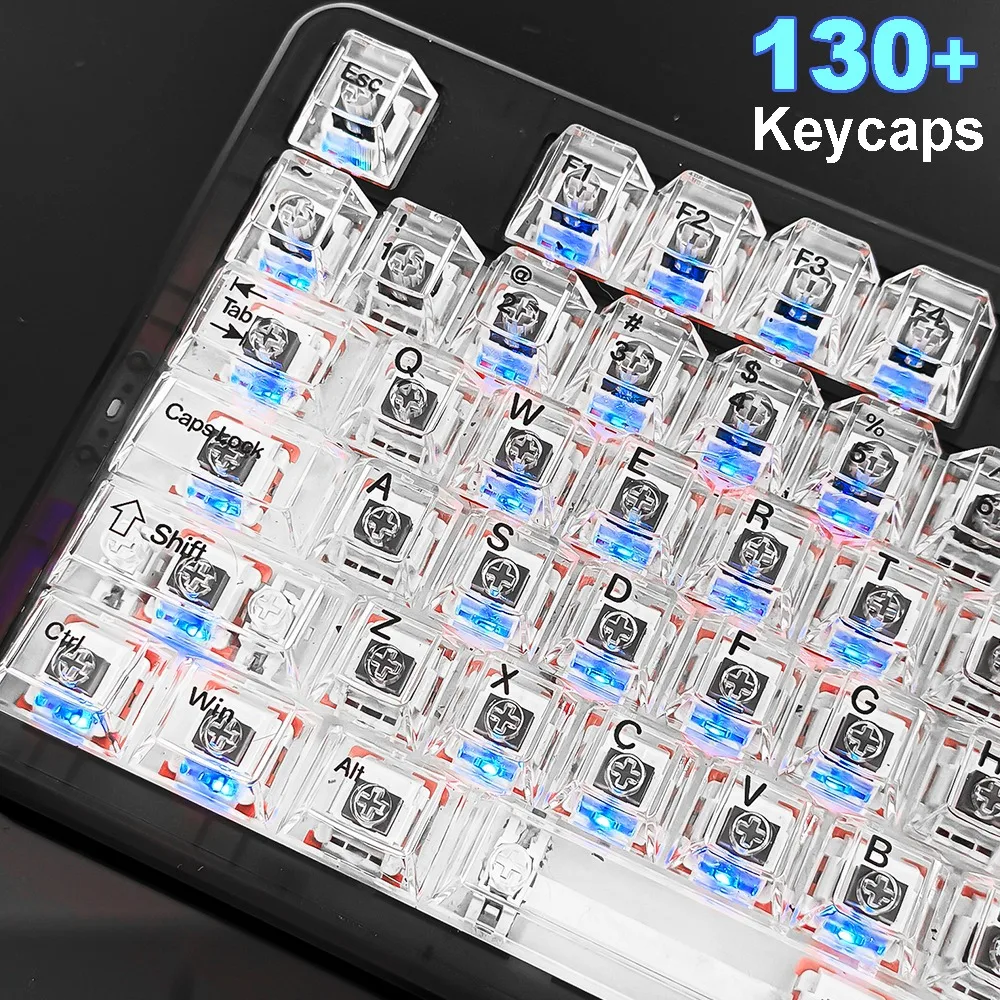 130 Keys Korean Crystal Full Transparent Keycaps PC Shine Keyboard Ice Keycaps CBSA Profile for MX Switch Mechanical Keyboard
130 Keys Korean Crystal Full Transparent Keycaps PC Shine Keyboard Ice Keycaps CBSA Profile for MX Switch Mechanical Keyboard