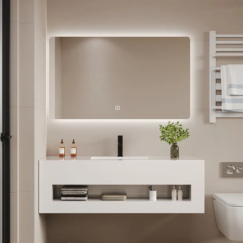 Simple and modern double-layer rock slab bathroom cabinet combination wash basin integrated basin toilet washstand customization
Simple and modern double-layer rock slab bathroom cabinet combination wash basin integrated basin toilet washstand customization