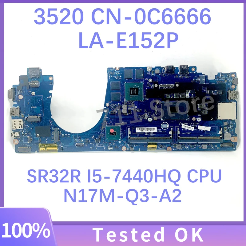 Материнская плата CN-0C6666 0C6666 C6666 CDP80 LA-E152P для ноутбука DELL 3520, материнская плата с процессором SR32R I5-7440HQ N17M-Q3-A2, 100% тестирование
Материнская плата CN-0C6666 0C6666 C6666 CDP80 LA-E152P для ноутбука DELL 3520, материнская плата с процессором SR32R I5-7440HQ N17M-Q3-A2, 100% тестирование