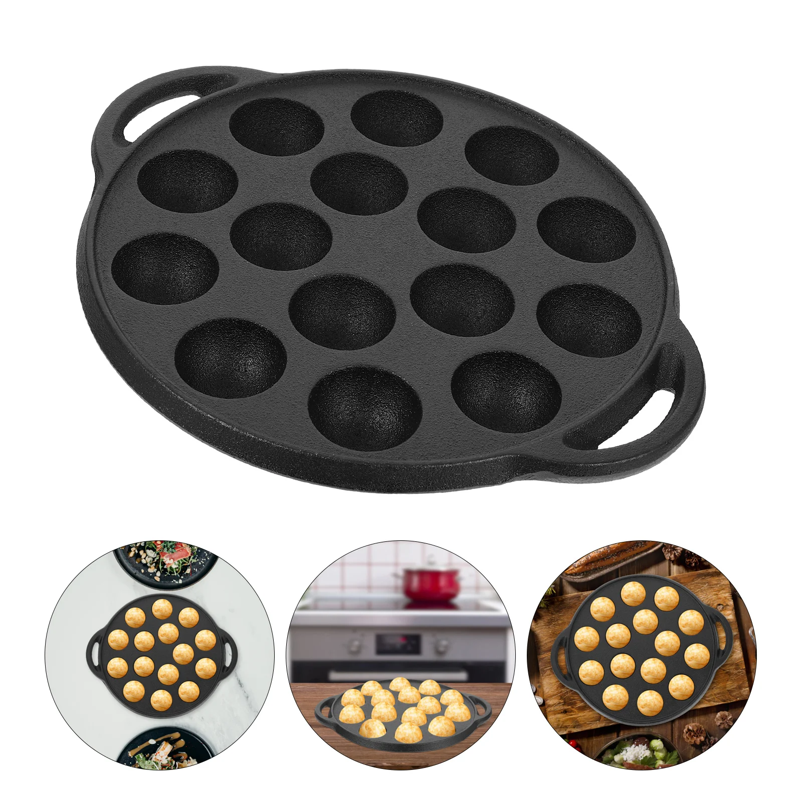 Snail Pan 15 Holes Black Iron Frying Pot Thickened Casting Iron Cookware For Meatball Cooking Multi-Purpose Kitchen Restaurant
Snail Pan 15 Holes Black Iron Frying Pot Thickened Casting Iron Cookware For Meatball Cooking Multi-Purpose Kitchen Restaurant