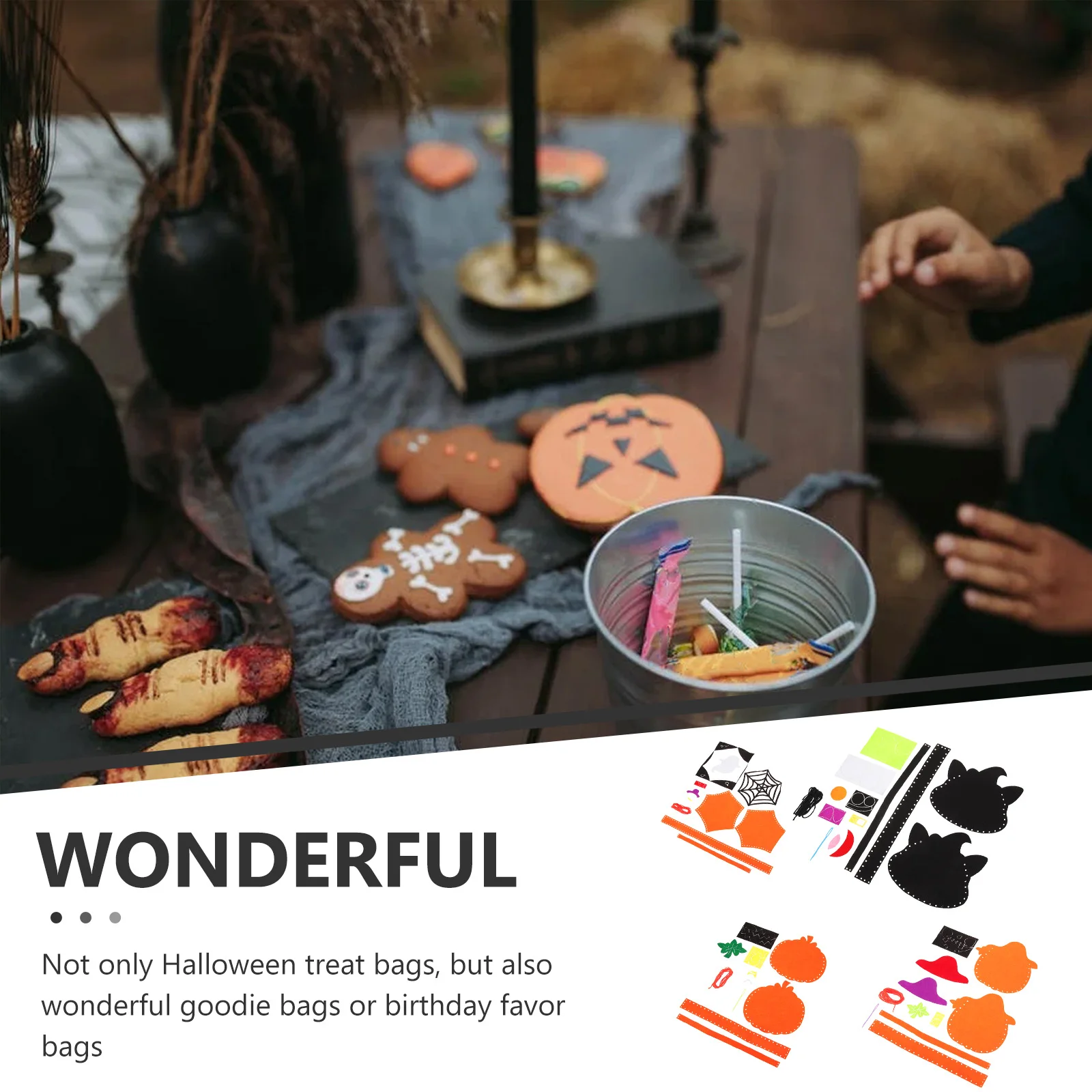 4Sets Halloween Candy Bags DIY Material Package Multipurpose Tote Goodie Party Favor Treat Bags Party Bag Halloween Candy Pouch
4Sets Halloween Candy Bags DIY Material Package Multipurpose Tote Goodie Party Favor Treat Bags Party Bag Halloween Candy Pouch