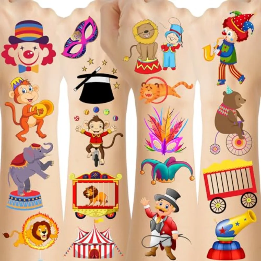 Limited-time special offer Circus Temporary Tattoos - Animal Clown Magical Circus Birthday Decorations Carnival Party Favors Su
Limited-time special offer Circus Temporary Tattoos - Animal Clown Magical Circus Birthday Decorations Carnival Party Favors Su
