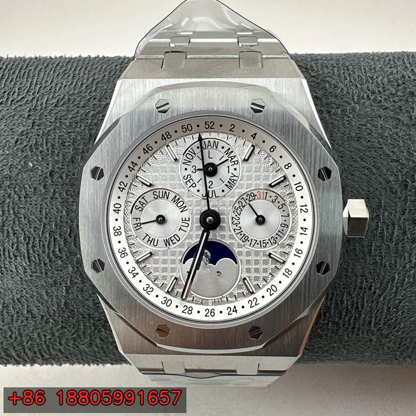 Men's Automatic Self-Wind Mechanical Watch 41mm Stainless Steel Bracelet Case Sapphire Crystal Complete Calendar Moon Phase Luminous Silver Dial
Men's Automatic Self-Wind Mechanical Watch 41mm Stainless Steel Bracelet Case Sapphire Crystal Complete Calendar Moon Phase Luminous Silver Dial