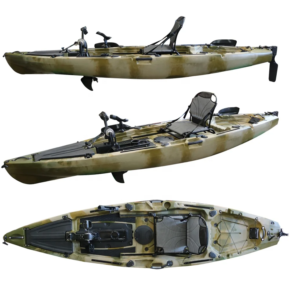 12ft Fishing Sea Single Seat Solo Sit on Top Fin Propeller Kayak Pedal Drive with Rudder 
12ft Fishing Sea Single Seat Solo Sit on Top Fin Propeller Kayak Pedal Drive with Rudder