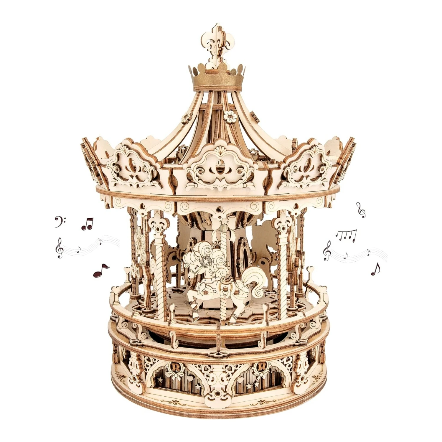 Музыкальная шкатулка ROKR Carousel 3D из дерева - механический пазл из 337 деталей, классическая музыка вальса, сборка своими руками для взрослых, декоративный подарок
Музыкальная шкатулка ROKR Carousel 3D из дерева - механический пазл из 337 деталей, классическая музыка вальса, сборка своими руками для взрослых, декоративный подарок