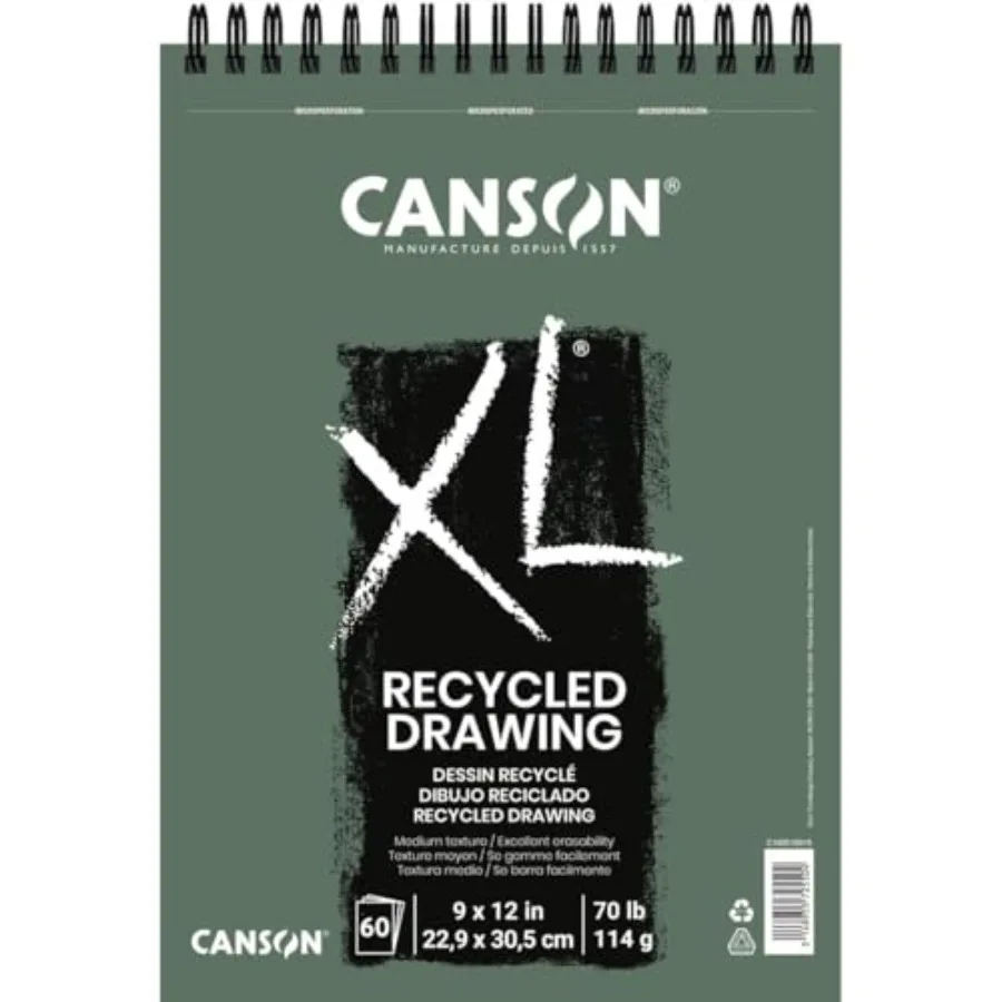XL Series Recycled Drawing Paper Pad, 9" x 12", White, 70 lb. 114gsm,Ideal for Dry Media, 60 Sheets/Pad
XL Series Recycled Drawing Paper Pad, 9" x 12", White, 70 lb. 114gsm,Ideal for Dry Media, 60 Sheets/Pad