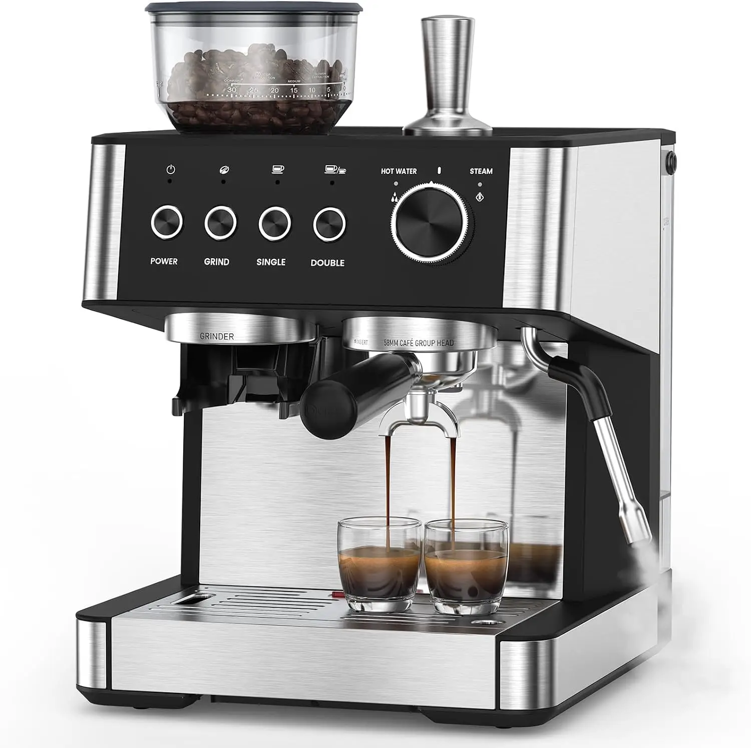 (2026 Upgrade) Espresso Machine with Grinder, Expresso Machines for Home, 20 Bar Expresso Coffee Machines with Milk Frother & Ta
(2026 Upgrade) Espresso Machine with Grinder, Expresso Machines for Home, 20 Bar Expresso Coffee Machines with Milk Frother & Ta