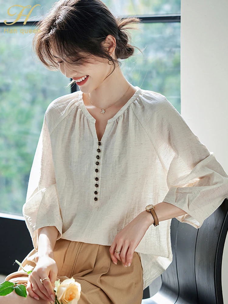Summer Women Blouses Korean Woman Clothing 2025 New Elegant Loose Office Blouse Female Shirt half Sleeve Casual Tops
Summer Women Blouses Korean Woman Clothing 2025 New Elegant Loose Office Blouse Female Shirt half Sleeve Casual Tops