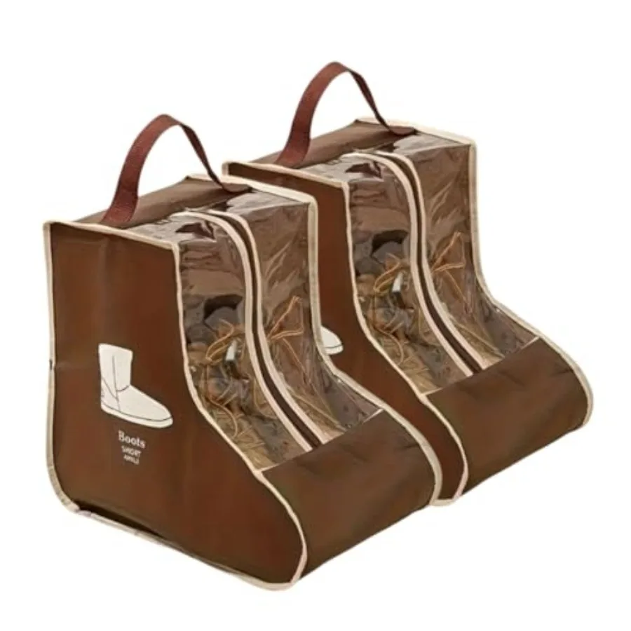 Portable 2 Pair Boot Storage Bags, Waterproof Dustproof Shoe Bags with Clear Window, Zippered Boot Organizer Protector for Trav
Portable 2 Pair Boot Storage Bags, Waterproof Dustproof Shoe Bags with Clear Window, Zippered Boot Organizer Protector for Trav