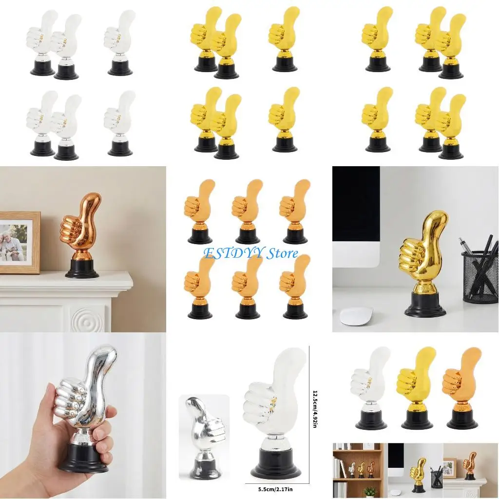 G6DE 6Pcs Plastic Thumb Up Trophies Light Weight Soccer Medals Prize Cup Basketball Football Winners Gifts for Game School
G6DE 6Pcs Plastic Thumb Up Trophies Light Weight Soccer Medals Prize Cup Basketball Football Winners Gifts for Game School