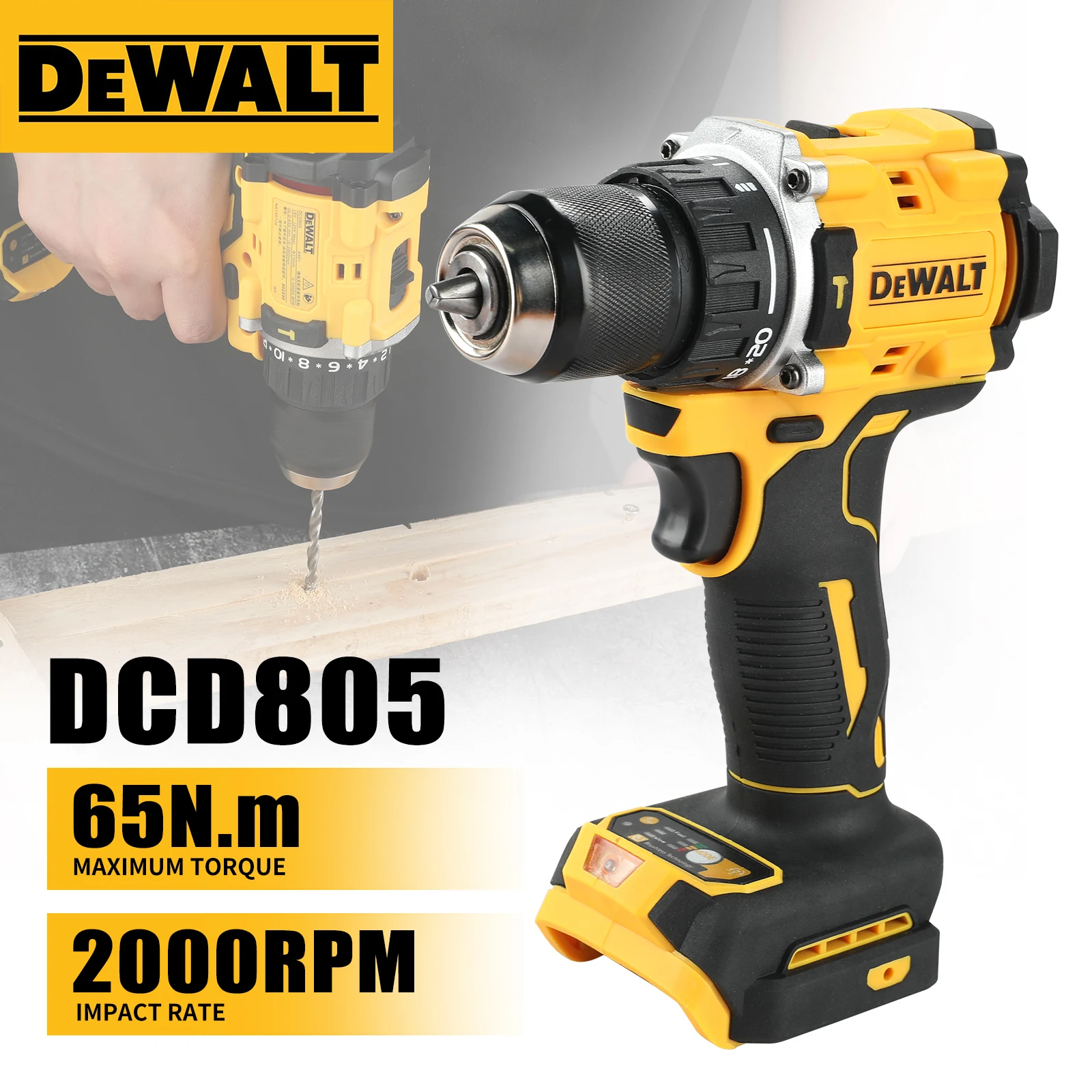 NEW 2026DEWALT DCD805 Electric Impact Drill,20V Cordless Lithium,Brushless Structure,Variable Speed Adjust for Construction Jobs
NEW 2026DEWALT DCD805 Electric Impact Drill,20V Cordless Lithium,Brushless Structure,Variable Speed Adjust for Construction Jobs