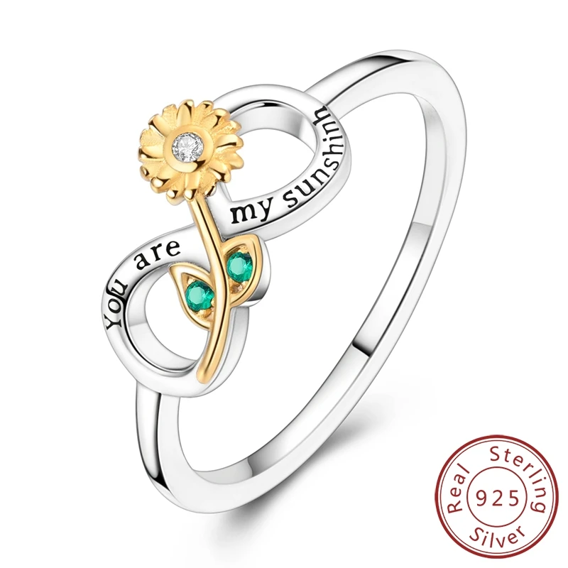 Symbolically 100% 925 Sterling Silver Sunflower Unlimited Ring For Women Fashion Jewelry
Symbolically 100% 925 Sterling Silver Sunflower Unlimited Ring For Women Fashion Jewelry