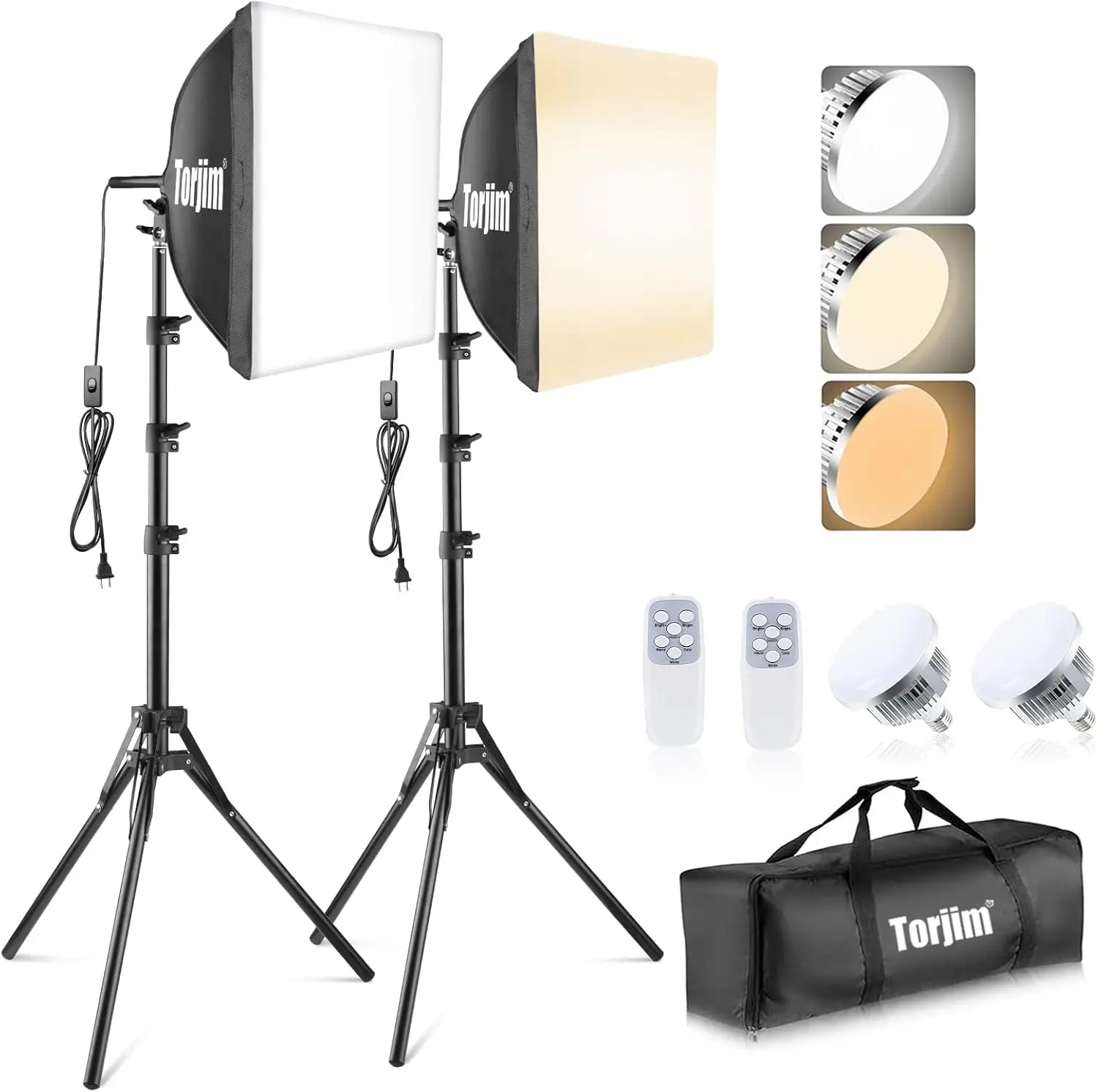 16'' x 16'' Professional Softbox Lighting Kit with 85W LED Bulbs, Studio Lights for Photography Video Recording Live Streaming
16'' x 16'' Professional Softbox Lighting Kit with 85W LED Bulbs, Studio Lights for Photography Video Recording Live Streaming