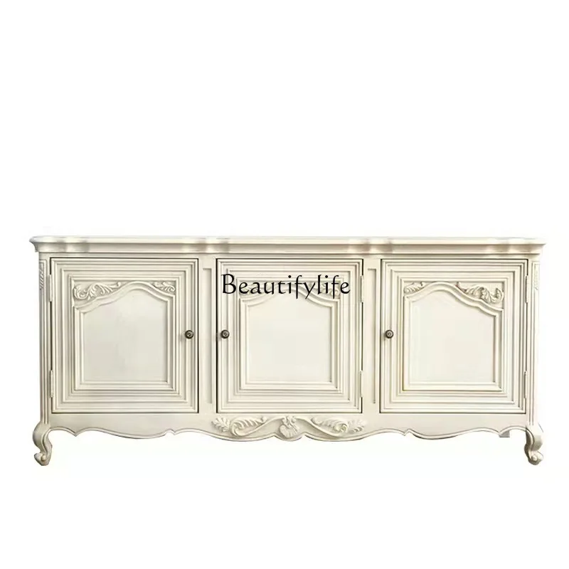 French retro carved old solid wood TV cabinet, living room entrance storage, American classical light luxury dining side cabinet
French retro carved old solid wood TV cabinet, living room entrance storage, American classical light luxury dining side cabinet