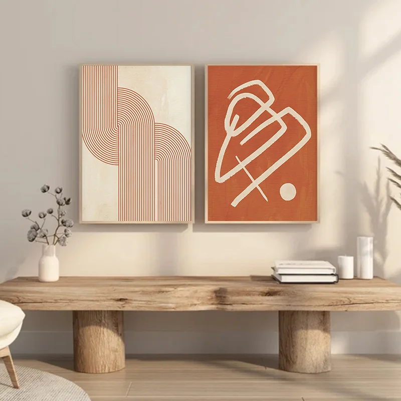 2pcs Abstract Burnt Orange Poster Mid Century Modern Bohemian Art Canvas Painting Bedroom Cosy Decorative Unframed Wall Art
2pcs Abstract Burnt Orange Poster Mid Century Modern Bohemian Art Canvas Painting Bedroom Cosy Decorative Unframed Wall Art