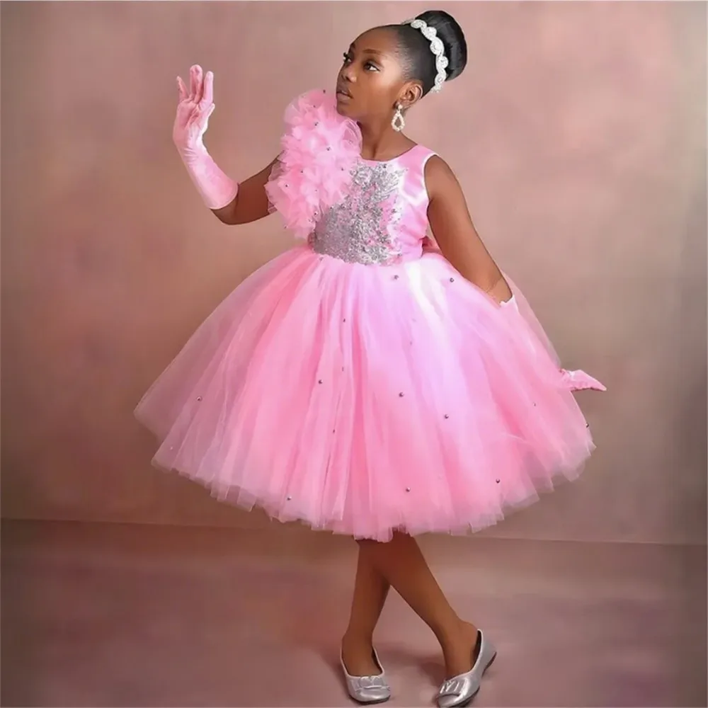 Cute Customized Pink Flower Girl Wedding Dress Appliques Sequined Sleeveless with Bow Puffy Princess Birthday Party Prom Gown
Cute Customized Pink Flower Girl Wedding Dress Appliques Sequined Sleeveless with Bow Puffy Princess Birthday Party Prom Gown
