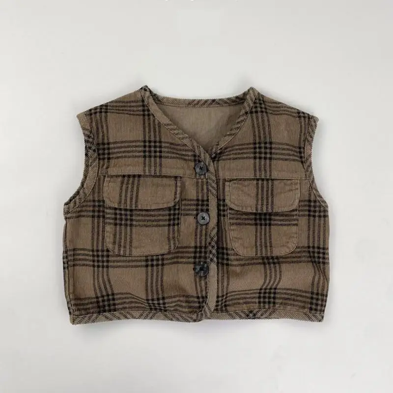 2025 Autumn New Children Sleeveless Corduroy Vest Cardigan Boys Cargo Jacket Baby Girls Vintage Plaid Vest Coat Kids Clothes
2025 Autumn New Children Sleeveless Corduroy Vest Cardigan Boys Cargo Jacket Baby Girls Vintage Plaid Vest Coat Kids Clothes