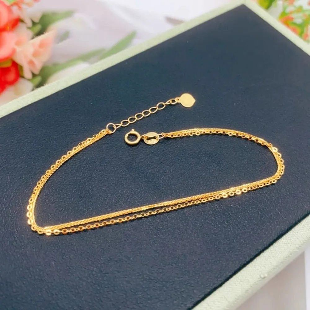 Real Pure 18K Yellow Gold Chain Women Lucky Gift Double Wheat O Link Bracelet 15.5+2.5cm
Real Pure 18K Yellow Gold Chain Women Lucky Gift Double Wheat O Link Bracelet 15.5+2.5cm