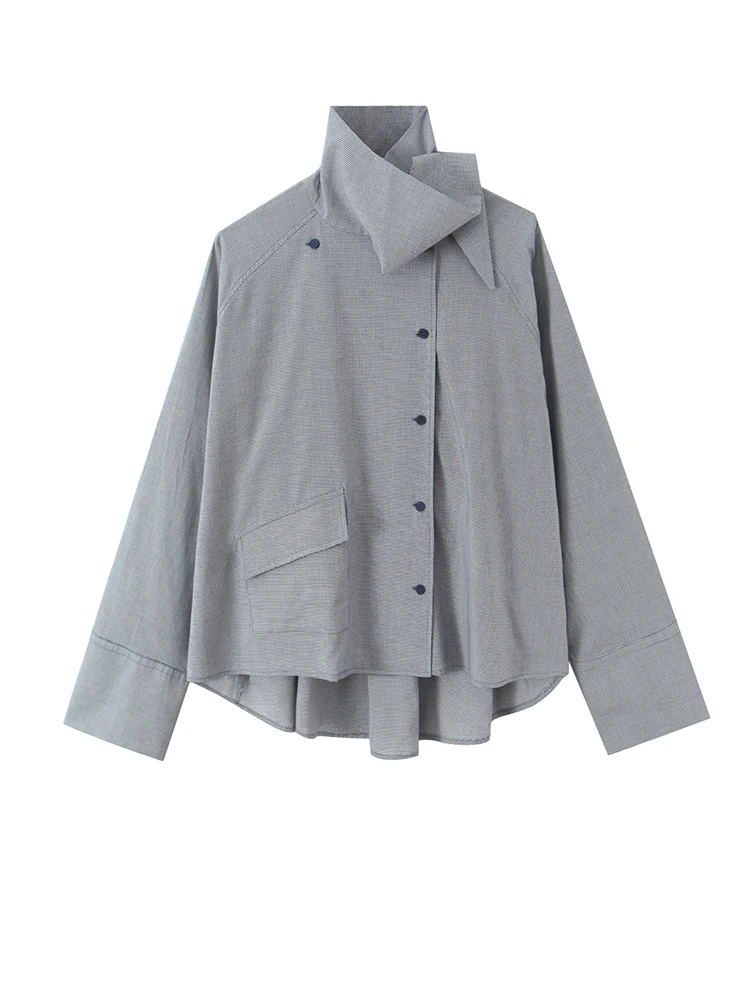 Women Loose Houndstooth Blouses Long Sleeve Single Breasted Tops Turtleneck Long Shirts
Women Loose Houndstooth Blouses Long Sleeve Single Breasted Tops Turtleneck Long Shirts