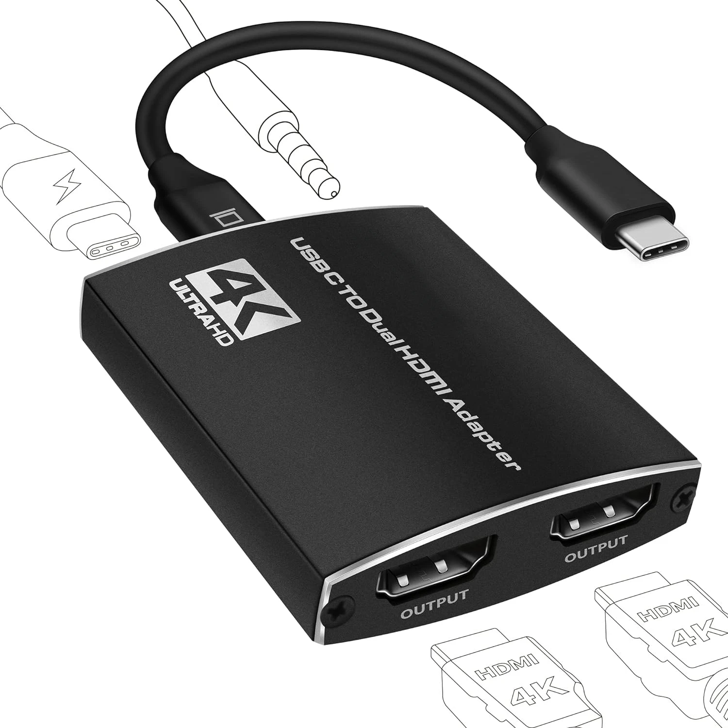 Высококачественный адаптер Thunderbolt 3 на Dual 4K @ 60 Гц со встроенным кабелем длиной 2 фута для MacBook, MacBook 2020/2019/2018, iMac, Chromeboo
Высококачественный адаптер Thunderbolt 3 на Dual 4K @ 60 Гц со встроенным кабелем длиной 2 фута для MacBook, MacBook 2020/2019/2018, iMac, Chromeboo